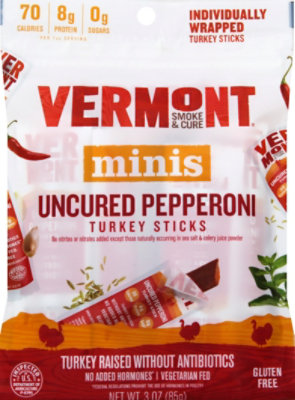 Vermont Smoke & Cure Uncured Pepperoni Turkey Sticks Go Pack - 3 Oz - Image 2