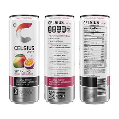 Celsius Energy Drink Sparkling Mango Passion Fruit - 12 Oz - Image 2