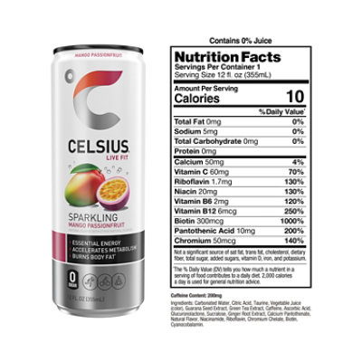 Celsius Energy Drink Sparkling Mango Passion Fruit - 12 Oz - Image 3