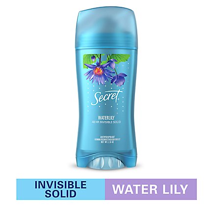 Secret Invisible Solid Antiperspirant and Deodorant Waterlily Scent - 2.6 Oz - Image 1