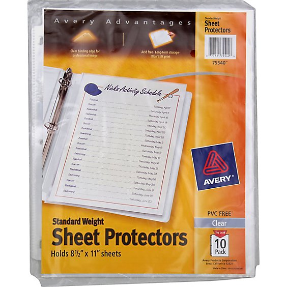 Avery Clear Sheet Protectors - Each