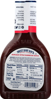 Sweet Baby Rays Barbecue Sauce Hawaiian - 18 Oz - Image 6