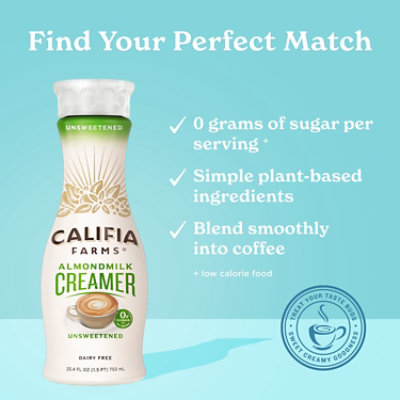 Califia Farms Unsweetened Almond Milk Coffee Creamer - 25.4 Fl. Oz. - Image 3