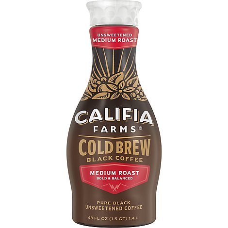 Califia Farms Pure Black Medium Roast Cold Brew Coffee - 48 Fl. Oz.