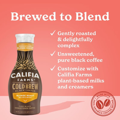 Califia Farms Pure Black Blonde Roast Cold Brew Coffee - 48 Fl. Oz. - Image 3