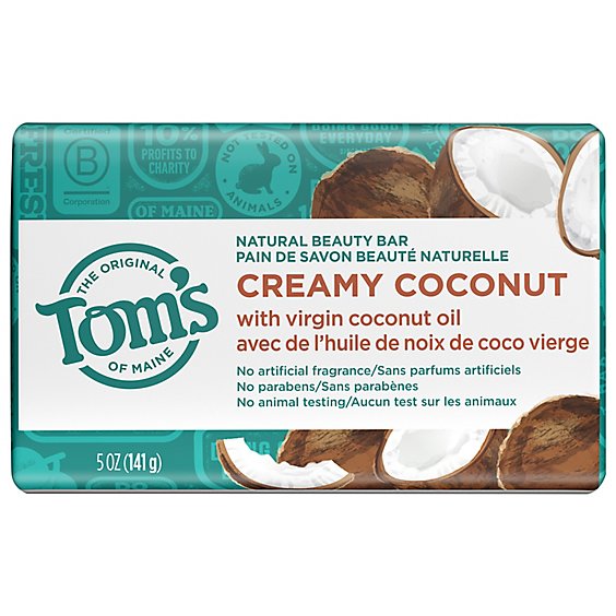 Toms of Maine Beauty Bar Natural Creamy Coconut - 5 Oz