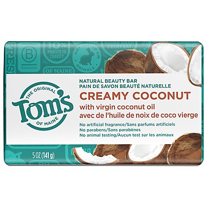 Toms of Maine Beauty Bar Natural Creamy Coconut - 5 Oz - Image 1