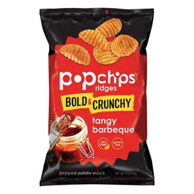 popchips Ridges Popped Potato Snack Tangy Barbeque - 5 Oz