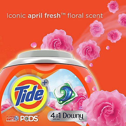 Tide PODS Plus Downy Laundry Detergent Liquid Pacs April Fresh - 32 Count - Image 2