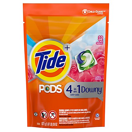 Tide PODS Plus Downy Laundry Detergent Liquid Pacs April Fresh - 32 Count - Image 3
