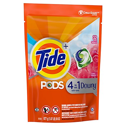 Tide PODS Plus Downy Laundry Detergent Liquid Pacs April Fresh - 32 Count - Image 4