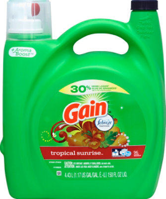 Gain Plus Aroma Boost Laundry Detergent Liquid With Febreeze Tropical Sunrise - 150 Fl. Oz. - Image 2