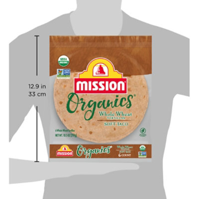 Mission Organic Tortillas Whole Wheat Soft Taco Bag 6 Count - 10.5 Oz - Image 4