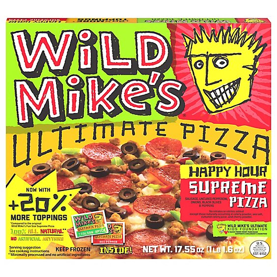 Wild Mikes Pizza Supreme Fun Size 9 Inch Frozen - 13.32 Oz
