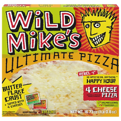 Wild Mikes Pizza 4 Cheese Fun Size 9 Inch Frozen - 12.62 Oz