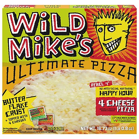 Wild Mikes Pizza 4 Cheese Fun Size 9 Inch Frozen - 12.62 Oz