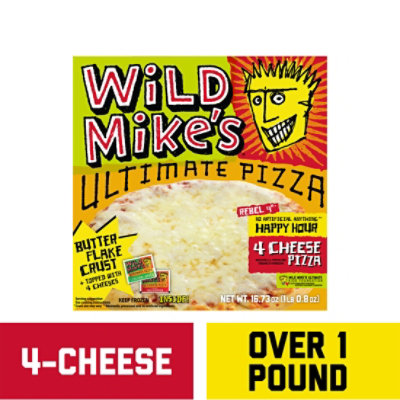 Wild Mikes Pizza 4 Cheese Fun Size 9 Inch Frozen - 12.62 Oz