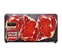 Meat Counter Beef Ribeye Steak Bone In Thin Value Pack - 2 LB