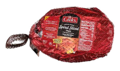 Cooks Bone In Smoked Foil Wrapped Spiral Half Ham - 9.75 LB