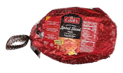 Cooks Bone In Smoked Foil Wrapped Spiral Half Ham - 11 LB - Image 1