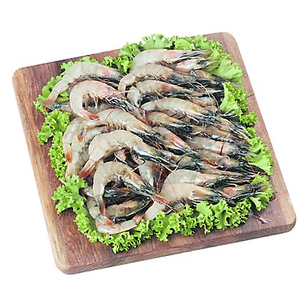 Seafood Counter Shrimp Raw 51-60 Ct Head On Previously Frozen Service Case - 1.25 LB - Image 1