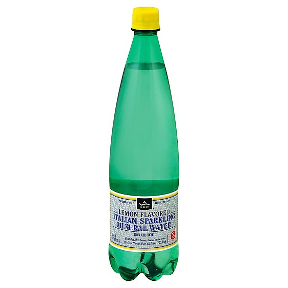 Signature SELECT Mineral Water Sparkling Italian Lemon Flavored - 33.8 Fl. Oz.