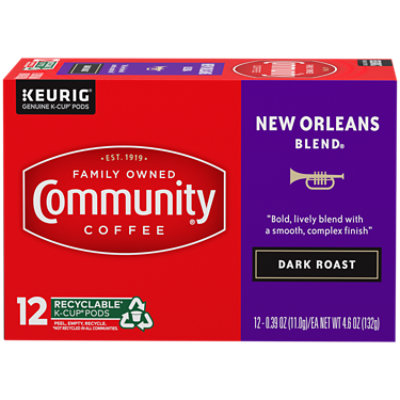 Community Coffee New Orleans Blend® Dark Roast Single Serve Keurig K-Cup Pods - 12 Count - Image 1