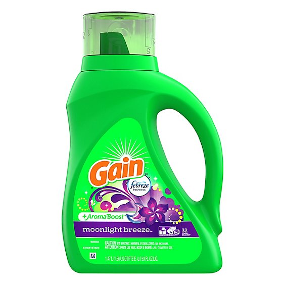 Gain Plus Aroma Boost Laundry Detergent Liquid With Febreeze Moonlight Breeze - 50 Fl. Oz.