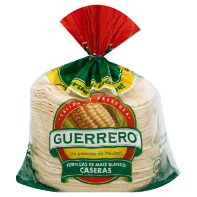 Guerrero Tortillas Corn White Maiz Blanco Caseras Bag 48 Count - 48 Oz