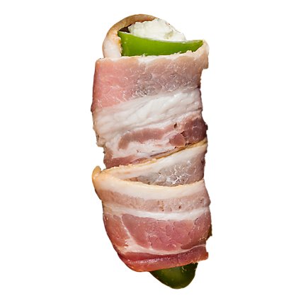 Meat Service Counter Sides Jalapeno Poppers Stuffed With Cream Cheese Bacon Wrapped - 0.75 LB - Image 1