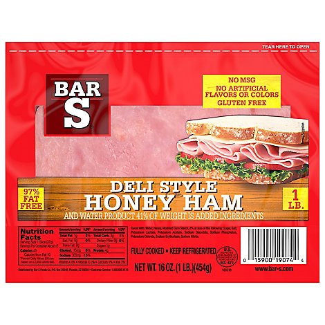 Bar-S Ham Cooked Classic Honey - 16 Oz