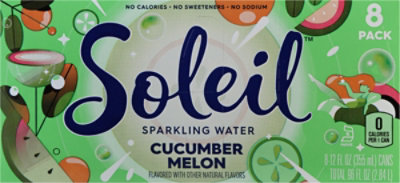 Soleil Sparkling Water Cucumber Melon - 8-12 Fl. Oz.  - Image 5