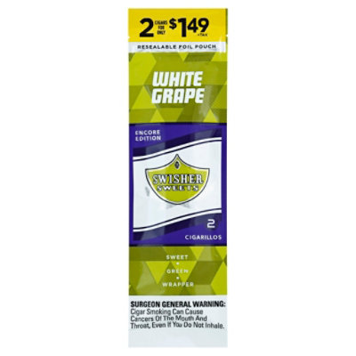 Swisher Sweet White Grape Cigarillo 2/1.49 - 2 Count