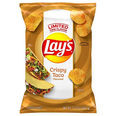 Lays Potato Chips Crispy Taco - 7.75 Oz