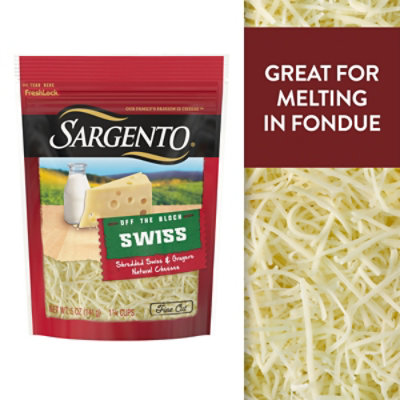 Sargento Cheese Shredded Swiss & Gruyere Off The Block - 5 Oz