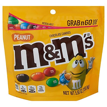 M&MS Peanut Chocolate Candy Grab & Go Size - 5.5 Oz - Image 2