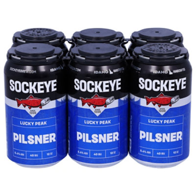 Sockeye Lucky Peak Pilsner In Cans - 6-12 Fl. Oz.