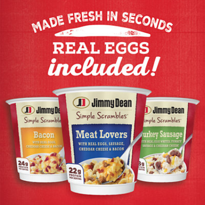Jimmy Dean Cheddar Cheese and Bacon Simple Scrambles Cup - 5.35 Oz - Image 3