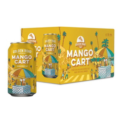 Golden Road Mango Cart Wheat Ale Craft Beer Cans - 6-12 Fl. Oz. - Image 1