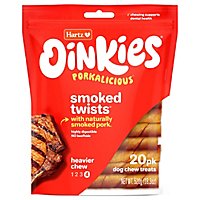 Hartz Oinkies Treats Pig Skin Twists Smoked Bag - 20 Count - Image 1