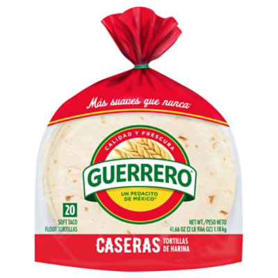 Guerrero Tortillas Flour Soft Taco De Harina Caseras Bag 20 Count - 41.66 Oz - Image 2