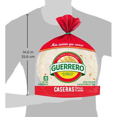 Guerrero Tortillas Flour Soft Taco De Harina Caseras Bag 20 Count - 41.66 Oz - Image 5