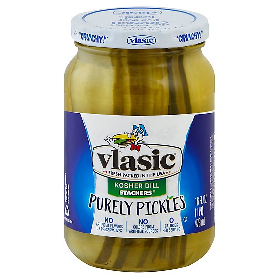 Vlasic Purely Pickles Kosher Dill Stackers Jar - 16 Fl. Oz.