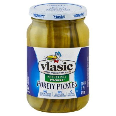 Vlasic Purely Pickles Kosher Dill Stackers - 16 Fl. Oz.