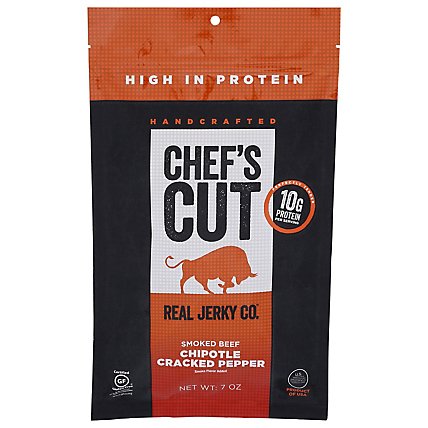 Chefs Cut Chipotle Cracked Pepper Real Steak Jerky - 7 Oz - Image 1