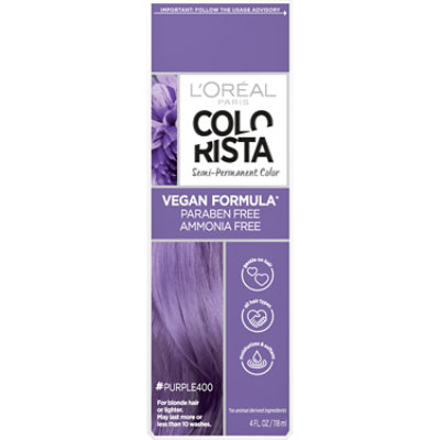 L'Oreal Paris Colorista Semi-Permanent Hair Color Vegan Formula #Purple Kit - Each - Image 1