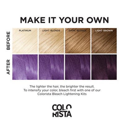 L'Oreal Paris Colorista Semi-Permanent Hair Color Vegan Formula #Purple Kit - Each - Image 2