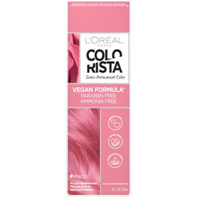 L'Oreal Paris Colorista Semi-Permanent Hair Color Vegan Formula #Pink Kit - Each