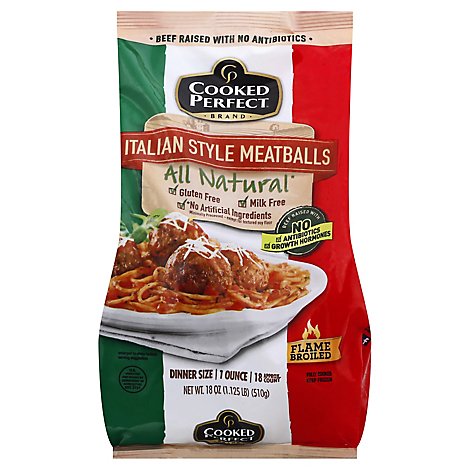 All Natural Fully Cooked Meatballs - 18 Oz