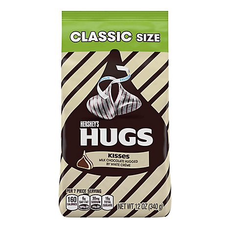 HERSHEYS Hugs Kisses Milk Chocolate Hugged By White Creme - 12 Oz